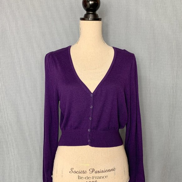 Purple ESPRIT Cardigan / Crop Cardigan / Women's XL Cardigan / Women's Cardigan - Picture 1 of 4